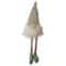 17&#x22; Lighted Cream &#x26; Pink Sitting Gnome with Knitted Hat Figure